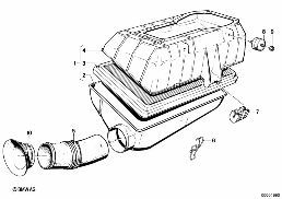 INTAKE SILENCER / FILTER CARTRIDGE diagram for BMW 5 Series E28 520i