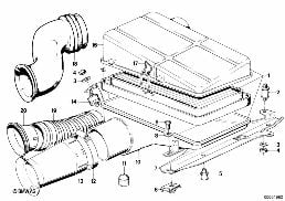 INTAKE SILENCER / FILTER CARTRIDGE INTAKE SILENCER / FILTER CARTRIDGE diagram for BMW 7 Series E23 733i