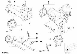 Zawieszenie silnika diagram for BMW 5 Series E39 520d