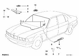 Notausstieg Frontscheibe diagram for BMW 7 Series E32 750iL