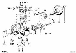 Корпус дроссельной заслонки diagram for BMW 3 Series E30 323i