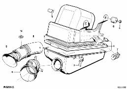 INTAKE SILENCER / FILTER CARTRIDGE INTAKE SILENCER / FILTER CARTRIDGE diagram for BMW 3 Series E30 318i