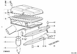 INTAKE SILENCER / FILTER CARTRIDGE INTAKE SILENCER / FILTER CARTRIDGE diagram for BMW 5 Series E28 535i