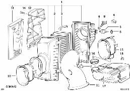 INTAKE SILENCER / FILTER CARTRIDGE INTAKE SILENCER / FILTER CARTRIDGE diagram for BMW 5 Series E34 M5 3.8