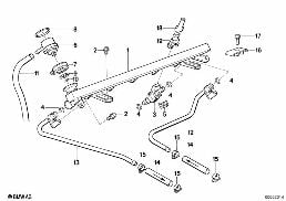 VALVES/PIPES OF FUEL INJECTION SYSTEM diagram for BMW 5 Series E34 M5 3.8