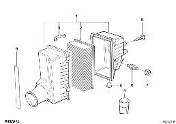 INTAKE SILENCER / FILTER CARTRIDGE INTAKE SILENCER / FILTER CARTRIDGE diagram for BMW 5 Series E34 525i