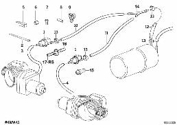 FUEL TANK BREATH.VALVE/DISTURB.AIR VALVE diagram for BMW 8 Series E31 850Ci
