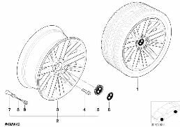 Jante à doubles rayons (Styl. 85) diagram for BMW 5 Series E39 525td