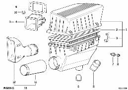 INTAKE SILENCER / FILTER CARTRIDGE INTAKE SILENCER / FILTER CARTRIDGE diagram for BMW 3 Series E36 318is