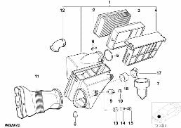 INTAKE SILENCER / FILTER CARTRIDGE INTAKE SILENCER / FILTER CARTRIDGE diagram for BMW 3 Series E36 320i