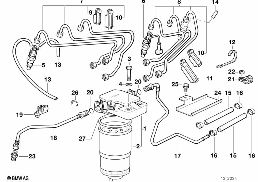 Insprutningsanlaeggning Diesel diagram for BMW 3 Series E36 325tds