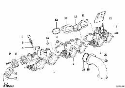 Stuts för strypspjäll diagram for BMW 3 Series E36 M3