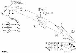 TRIM PANEL A- / B- / C-COLUMN diagram for BMW 3 Series E46 M3