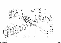 VOLUME AIR FLOW SENSOR diagram for BMW 3 Series E36 318i