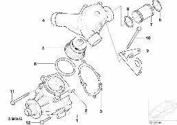 Kühlsystem-Wasserpumpe/Thermostat diagram for BMW 3 Series E46 M3