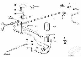 Batterijkabel diagram for BMW 5 Series E34 525ix