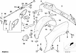 SIDE PANEL/TAIL TRIM diagram for BMW Z3 E36 M