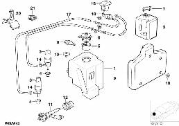 Elem. poj. instalacji spryskiwacza szyb diagram for BMW 5 Series E34 540i