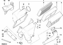 INTAKE MUFFLER diagram for BMW 7 Series E38 728iL