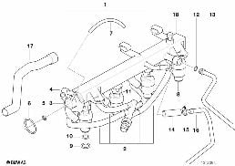 喷射装置/喷射阀 diagram for BMW 3 Series E36 318i