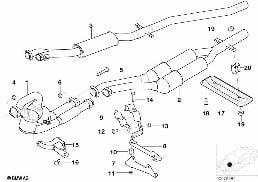 Katalizator/Przednia część tłumika diagram for BMW 5 Series E39 525d