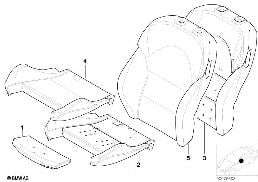 Sitz vorn Polster und Bezug Sportsitz diagram for BMW 3 Series E46 M3