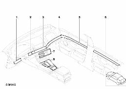 Kit de montage moulures int. chrome mat diagram for BMW 5 Series E39 525td