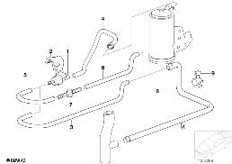 FUEL TANK BREATH.VALVE/DISTURB.AIR VALVE diagram for BMW 3 Series E36 M3
