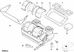 HOUSING PARTS, HEATER BEHR diagram for BMW Z3 E36 2.8