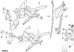 DOOR WINDOW LIFTING MECHANISM FRONT diagram for BMW Z3 E36 1.9