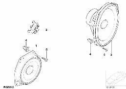Elem. poj. głośnika stereo diagram for BMW MINI R50 Cooper