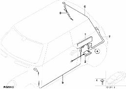 Elementy pojedyncze anteny zbiorczej diagram for BMW MINI R50 Cooper