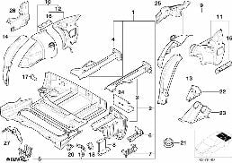 FLOOR PANEL TRUNK/WHEEL HOUSING REAR diagram for BMW Z3 E36 M