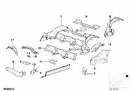 REAR FLOOR PARTS diagram for BMW 3 Series E36 325is
