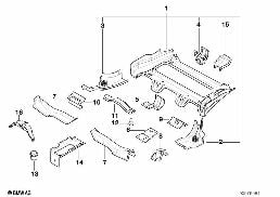 REAR FLOOR PARTS diagram for BMW 3 Series E36 316i 1.6