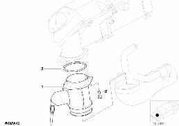 Capteur de masse d'air diagram for BMW 5 Series E39 525td