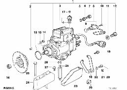 Insprutningspump Diesel diagram for BMW 3 Series E36 325tds