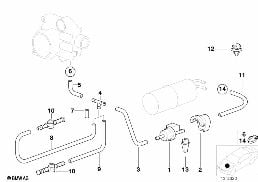 FUEL TANK BREATH.VALVE/DISTURB.AIR VALVE diagram for BMW 8 Series E31 840Ci