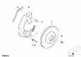 Ham. przedniego koła-tarcza hamulcowa diagram for BMW 5 Series E39 520d