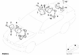 HEADLIGHT VERTICAL AIM CONTROL SENSOR diagram for BMW 3 Series E46 M3