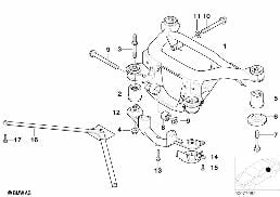 REAR AXLE CARRIER diagram for BMW 3 Series E46 M3