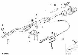 EXHAUST SYSTEM diagram for BMW 3 Series E46 330Ci