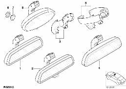 Rétroviseur intérieur diagram for BMW 5 Series E39 525td