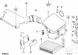 INTAKE SILENCER / FILTER CARTRIDGE INTAKE SILENCER / FILTER CARTRIDGE diagram for BMW 3 Series E46 325i