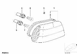 REAR LIGHT diagram for BMW 7 Series E38 740i