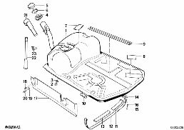 Kraftstofftank Metall diagram for BMW 7 Series E32 750iL