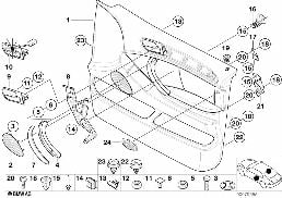 DOOR TRIM PANEL, FRONT / SIDE AIRBAG diagram for BMW X5 E53 4.4i