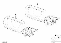 OUTSIDE MIRROR diagram for BMW 7 Series E38 735iL