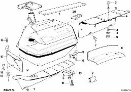 FUEL TANK/ATTACHING PARTS diagram for BMW 6 Series E24 M6