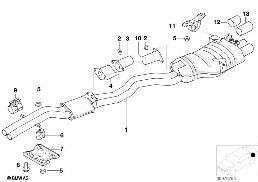 CENTER AND REAR MUFFLER diagram for BMW 3 Series E46 330Ci